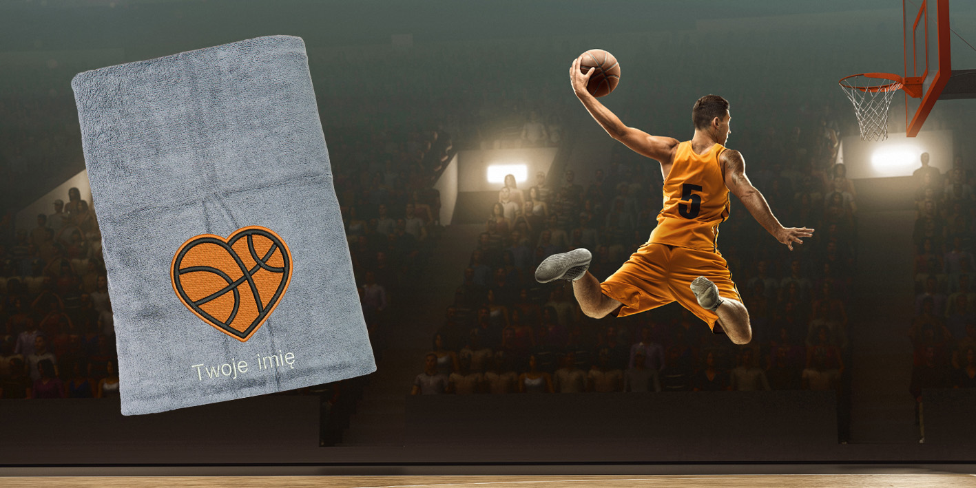 Ręcznik szybkoschnący koszykówka z własnym haftem